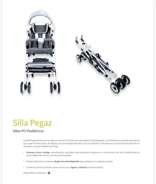 Silla de paseo pediátrica ortopedia marca Pegaz
