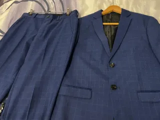 Traje Jack & Jones T.46 Azul Cuadros