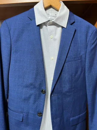 Traje Jack & Jones T.46 Azul Cuadros