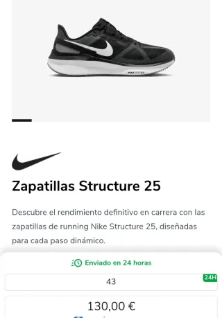 Nike Air Zoom Structure 25 Talla 45.5 (2 usos)