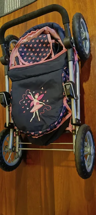 Passeggino per bambole rosa e blu