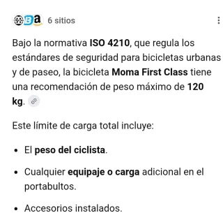 Bicicleta Moma Plegable Negra