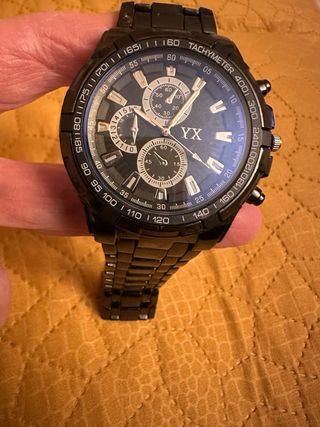 Orologio da uomo YX nero e argento