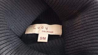 Jersey cuello alto mujer negro