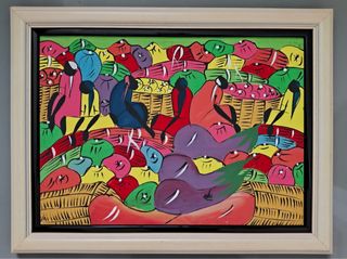 Pintura étnica 45,5x34,5 cm