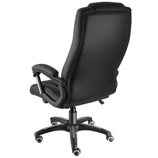 Silla de oficina de piel sintética acabado lujoso, negro