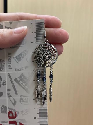 Pendientes Aro con Plumas y Cuentas