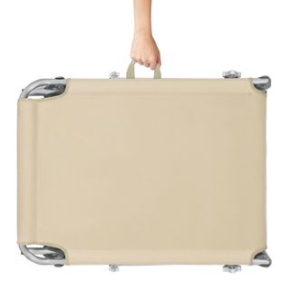 Tumbona plegable, 4 posiciones, parasol, 190 x 68 x 28 cm, beige