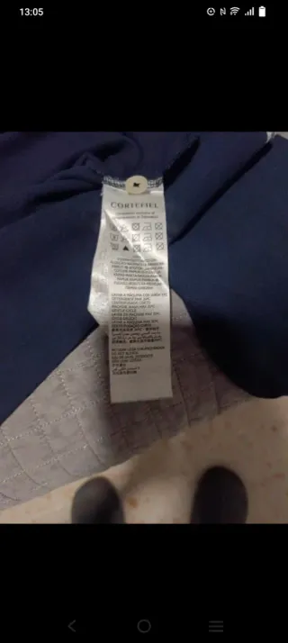 Polo Cortefiel manga larga azul y gris