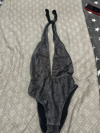 Body brillante plateado y negro