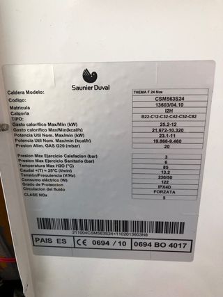 Despiece Caldera Estanca S.Duval THEMA F24 NOX