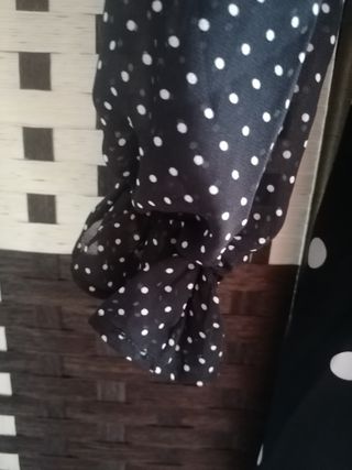 Vestido largo lunares negro y blanco talla 50