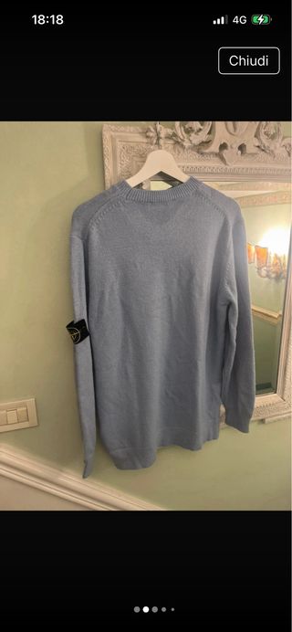 Maglione Stone Island 100% Lana Blu