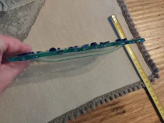 Piattino in vetro rettangolare decorato