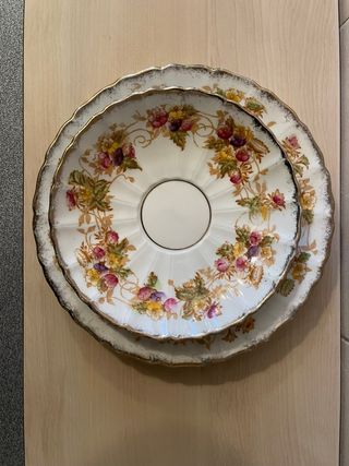 Set Piattini e Ciotole antiche Ceramica Floreale