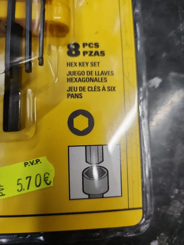 Juego 8 Llaves Hexagonales Stanley MM