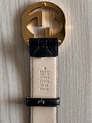 Cintura Gucci Interlocking G Nera Oro (90 cm)