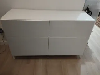 Mueble aparador BESTÅ blanco brillo
