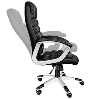 Silla de oficina, acolchada, giratoria, ajustable, ergonómica, negro