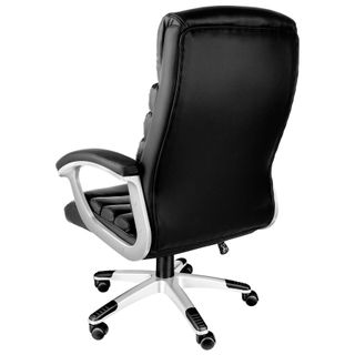 Silla de oficina, acolchada, giratoria, ajustable, ergonómica, negro