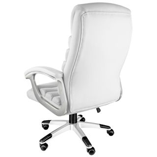 Silla de oficina, acolchada, giratoria, ajustable, ergonómica, blanco