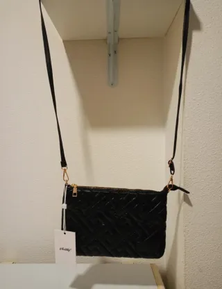 Bolso bandolera Melody acolchado negro