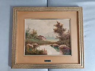 Cuadro Óleo con marco dorado