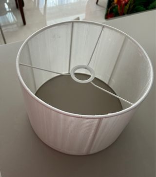 Lámpara de pie IKEA acero y pantalla hilo