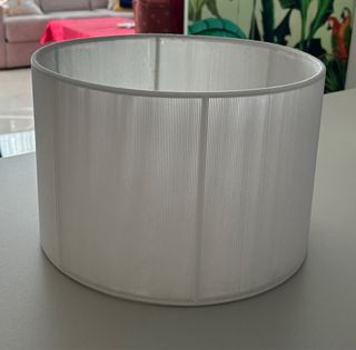 Lámpara de pie IKEA acero y pantalla hilo