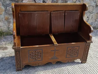 Banco arcón rústico roble macizo