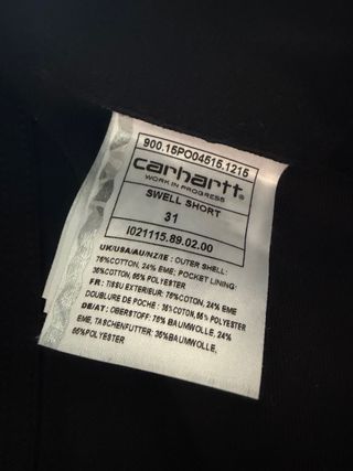 Bermudas Carhartt Hombre Negras