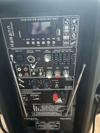 Altavoz Hamann Negro con Micrófono y trípode