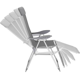 Set 2 sillas de jardín plegables de aluminio y ajustables, gris