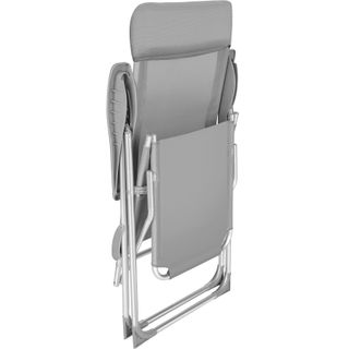 Set 2 sillas de jardín plegables de aluminio y ajustables, gris