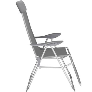 Set 2 sillas de jardín plegables de aluminio y ajustables, gris