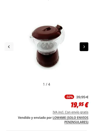 Cafetera Plástico Microondas 6 Tazas