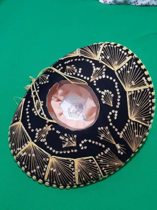 Sombrero mexicano Charro/Mariachi Negro y Dorado