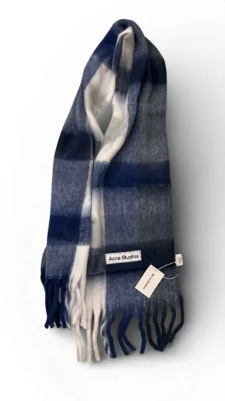 Sciarpa Acne Studios a quadri blu e bianca