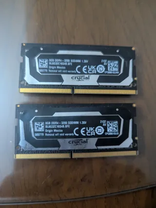 16GB (2x 8GB) DDR4 3200MHz SODIMM Crucial