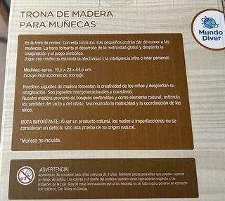 Sedia per bambole in legno