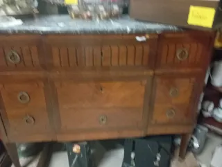 Cassettiera mobile in legno e marmo