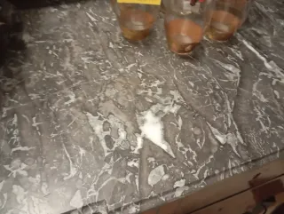 Cassettiera mobile in legno e marmo