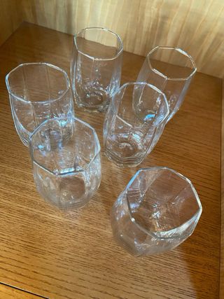 Set 6 Bicchieri Vetro Vintage