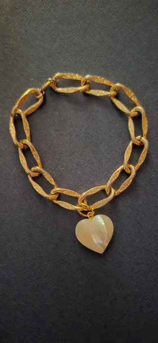 Bracciale vintage anni 70 con ciondolo cuore