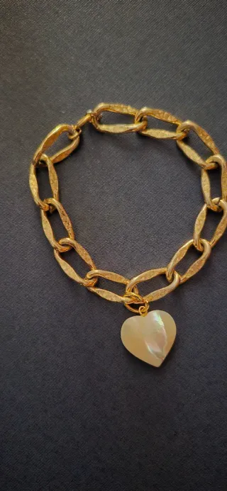 Bracciale vintage anni 70 con ciondolo cuore