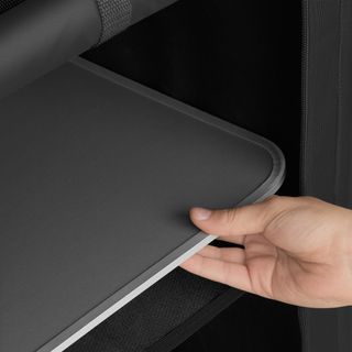 Armario de camping con 6 compartimentos, negro