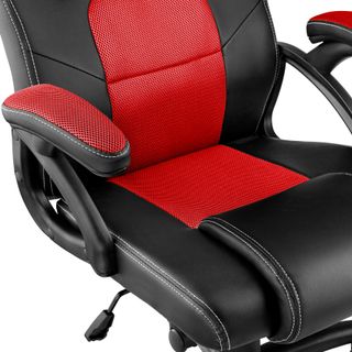 Silla gaming de escritorio giratoria con respaldo ajustable, rojo