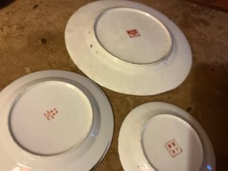 Platos Macao mil flores antiguo 25,-17 15 cm