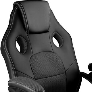 Silla gaming de escritorio giratoria con respaldo ajustable, negro