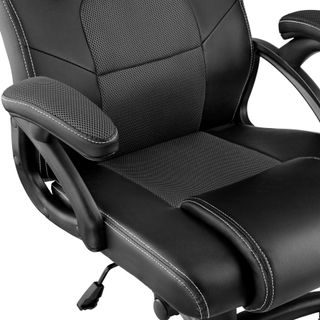 Silla gaming de escritorio giratoria con respaldo ajustable, negro